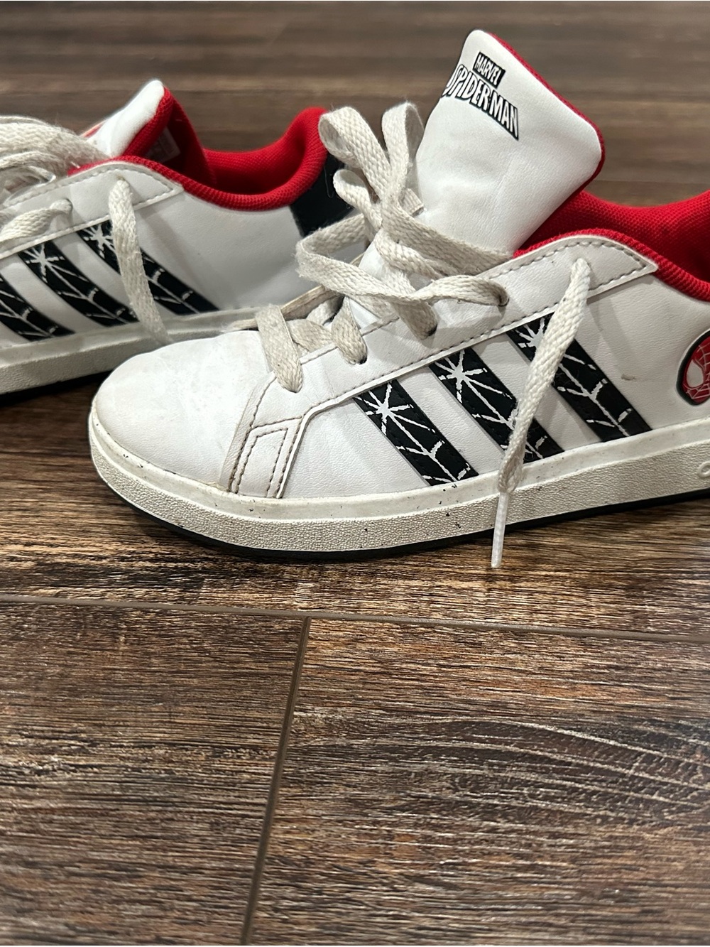 Adidas Kids White and Red Spider-Man Sneakers